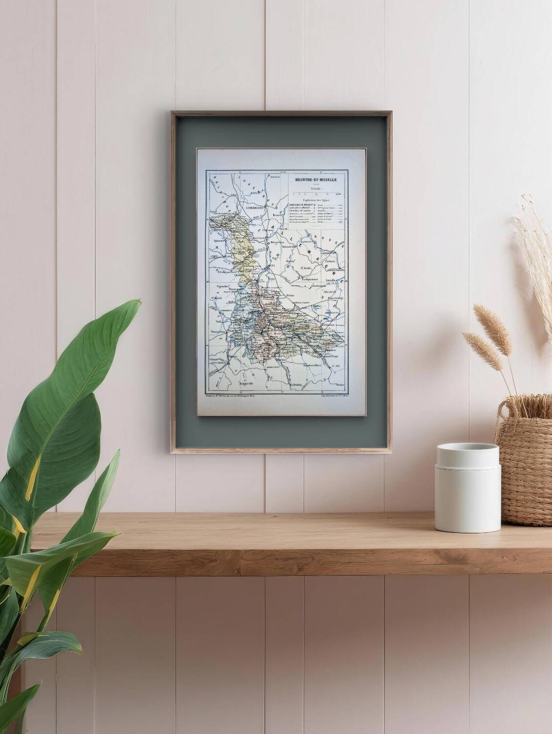 Printed in 1889, Meurthe-et-Moselle, old map.