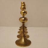 Set of 5 brass candlesticks from the 70s