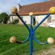 Vintage Coat Rack, Metal and Wooden Balls.