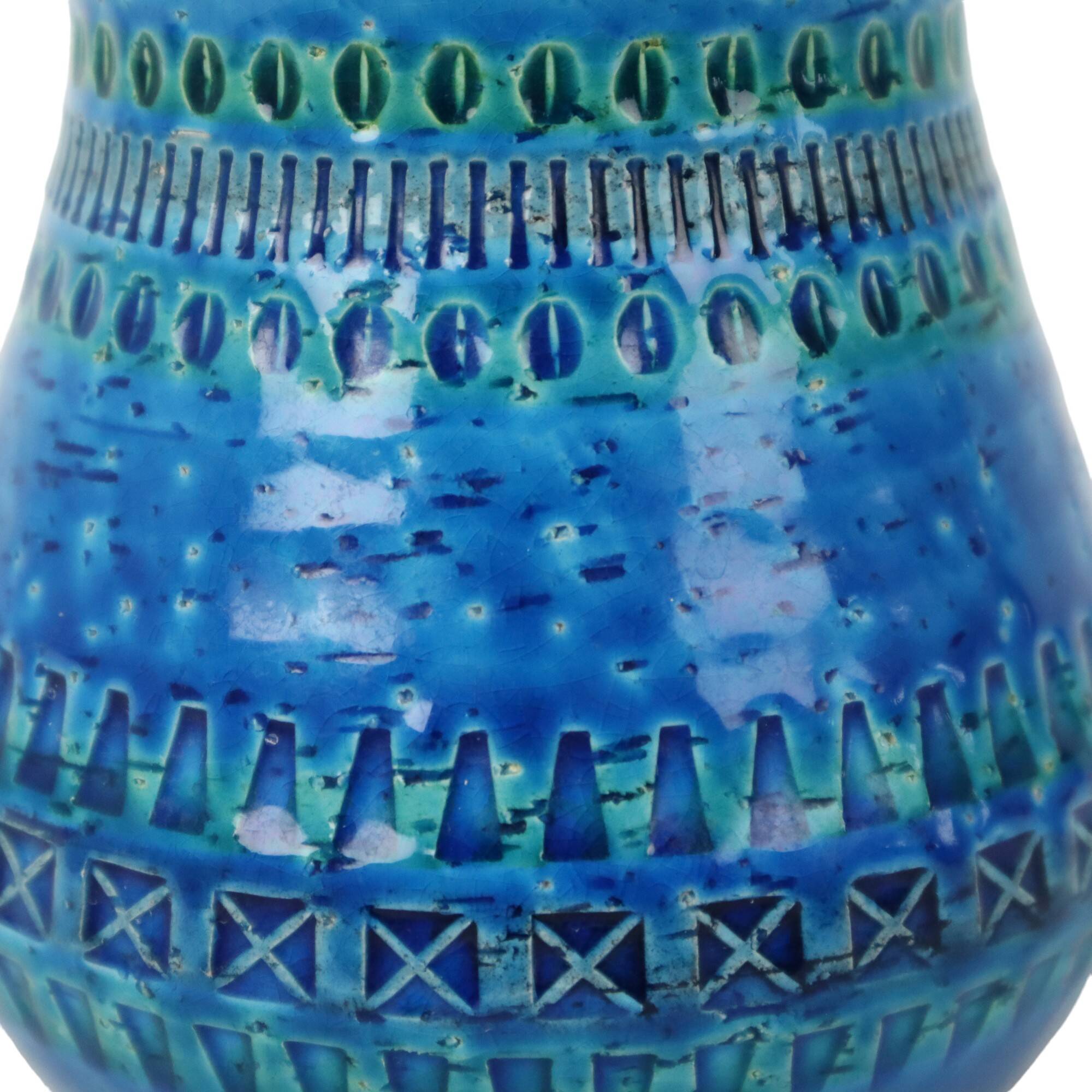 Vintage Blue Bitossi Vase Rimini Blue Aldo Londi Design Sixties