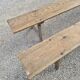 Pair of rustic oak and fir farmhouse benches 1900s - 3m85