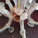 Lustre ancien verre et laiton