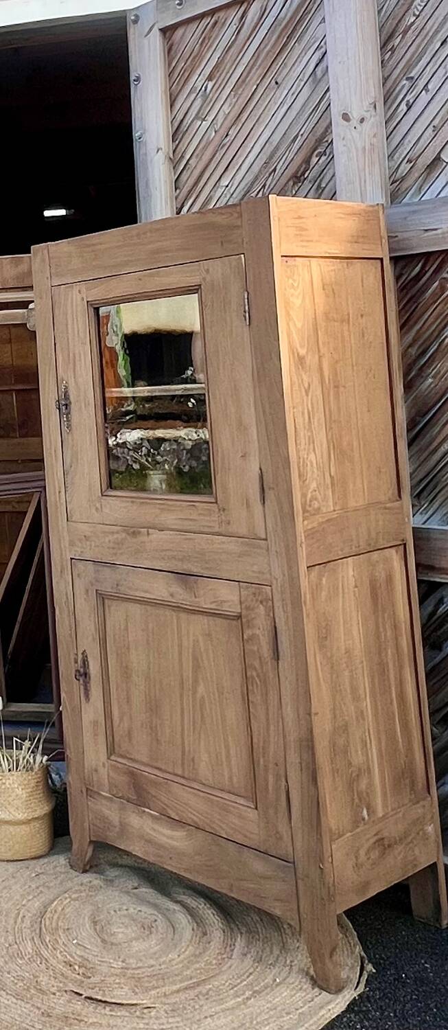 Antique solid oak bonnetière: dresser, cupboard...