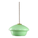 Mid-Century Italian Green Glass and Brass Pendant Lamp