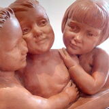 Bust trio of children terracotta of Sorgel