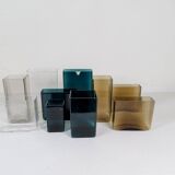 Midcentury Modern collection of ten "Ice" vases by Gullaskruf, Sweden, 1960s.