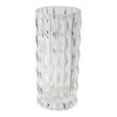 Vase à fleurs en verre pressé à la main, vintage, solide et lourd / Fidenza / Italie