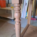 Meuble de salle de bain en bois patine blanche et marron