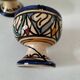Trio of Moroccan ceramic egg cups from Fez, stamped