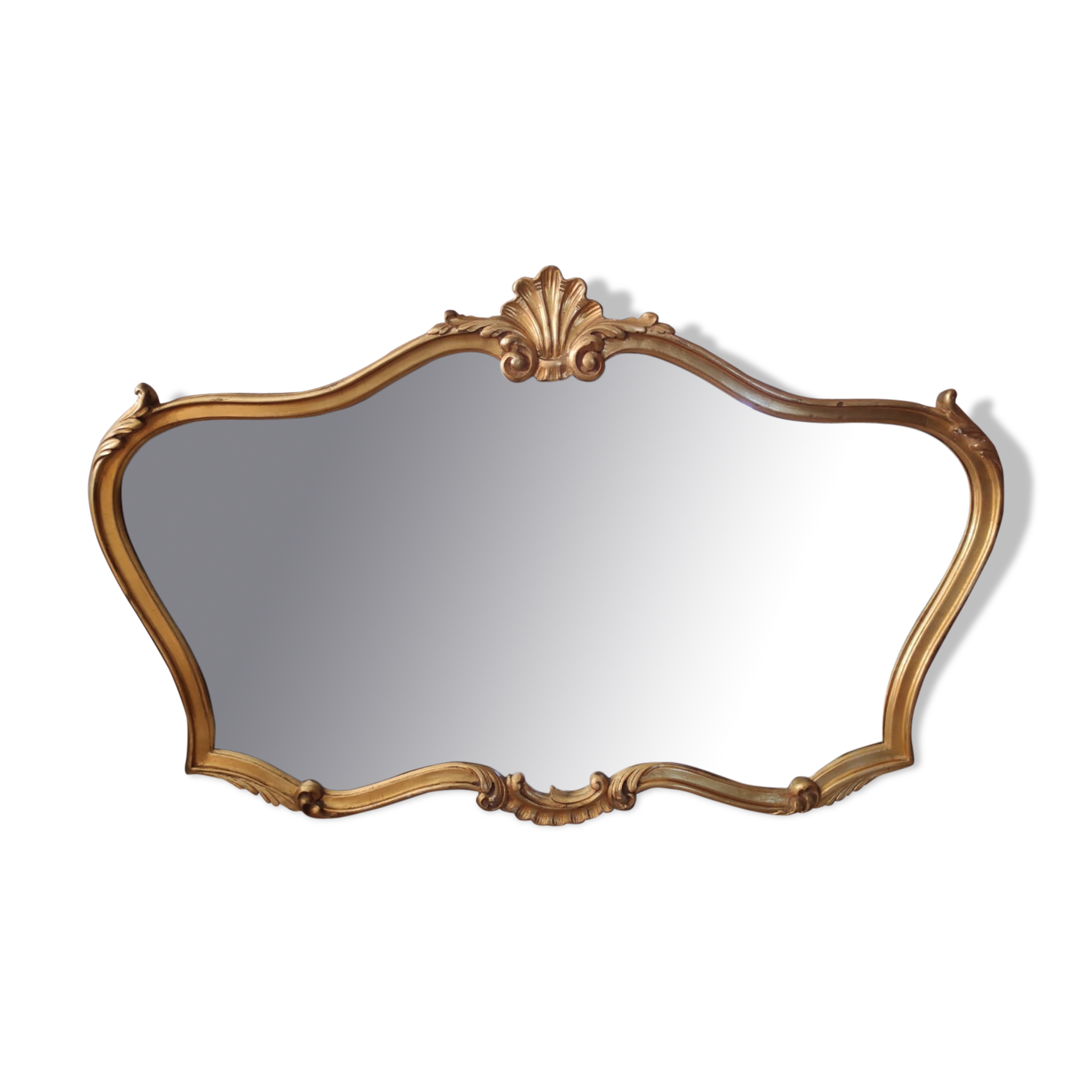 Gold mirror vintage shell 125x78cm