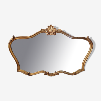 Gold mirror vintage shell 125x78cm