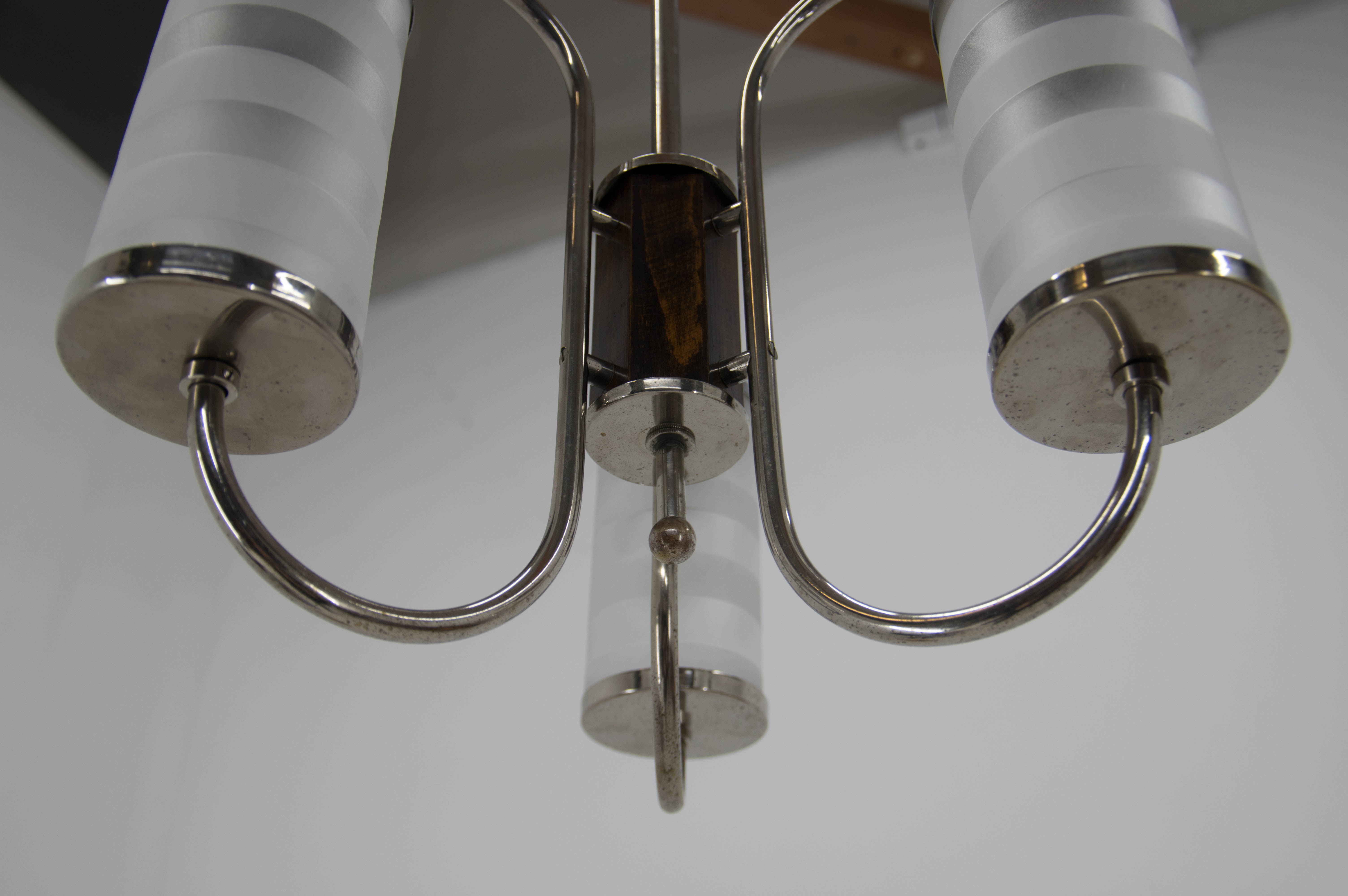 Art deco chandelier, czechoslovakia, 1930s