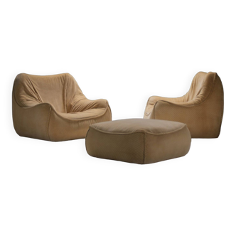 vintage Orego sofa set by Bernard Govin for Atelier Dunlopillo France