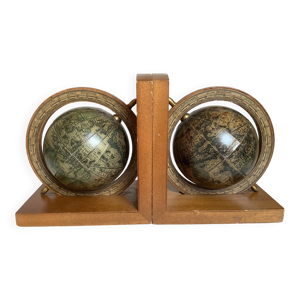 Paire de serre livres - mappemonde