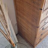 Rattan chest of drawers circa 1970, Dal Vera