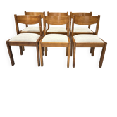 Suite de 6 chaises orme maison  Regain vintage 1980
