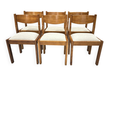 Set of 6 elm chairs from Regain vintage 1980.