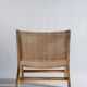 Reclining armchair in natural wood and woven rattan