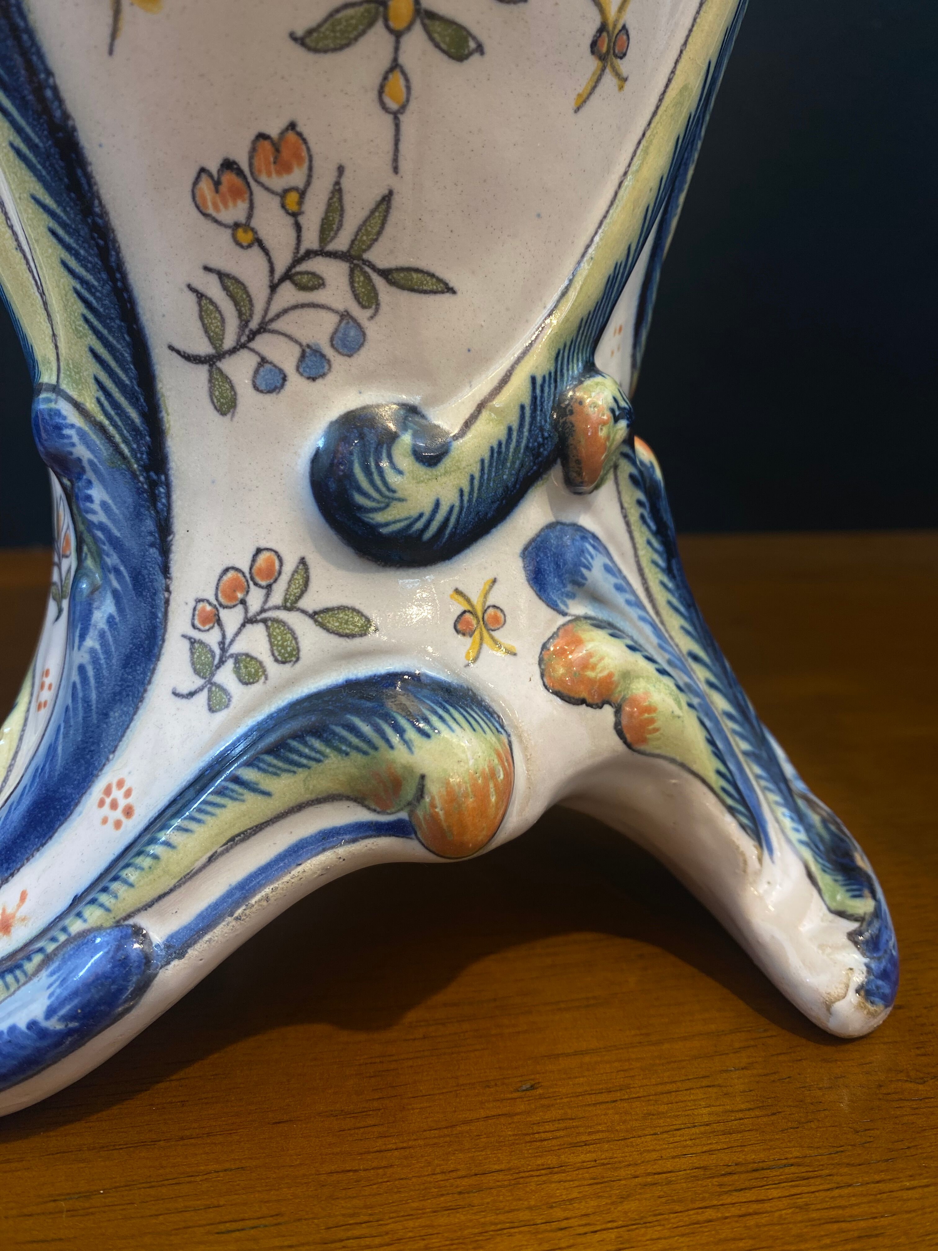 Pair of Desvres vases, signed Jules Verlingue, 1900