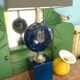 Lampe métal bleue Philippe Barbier