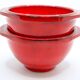 Set of 2 ear bowls in bright red enamelled earth
