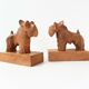 Vintage wooden dog bookends, 1950s-60s.
