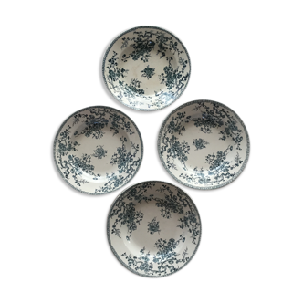 Set of 4 plates of the faience factory of gien