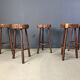 5 tabourets de bar en tronc d'arbre, années 1970
