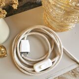 Vintage 60s portable lamp, linen cable.