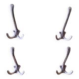 Pair of vintage wooden wall coat racks - double coat hook