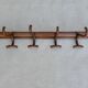 Wooden wall coat rack with 6 double hooks, bistro