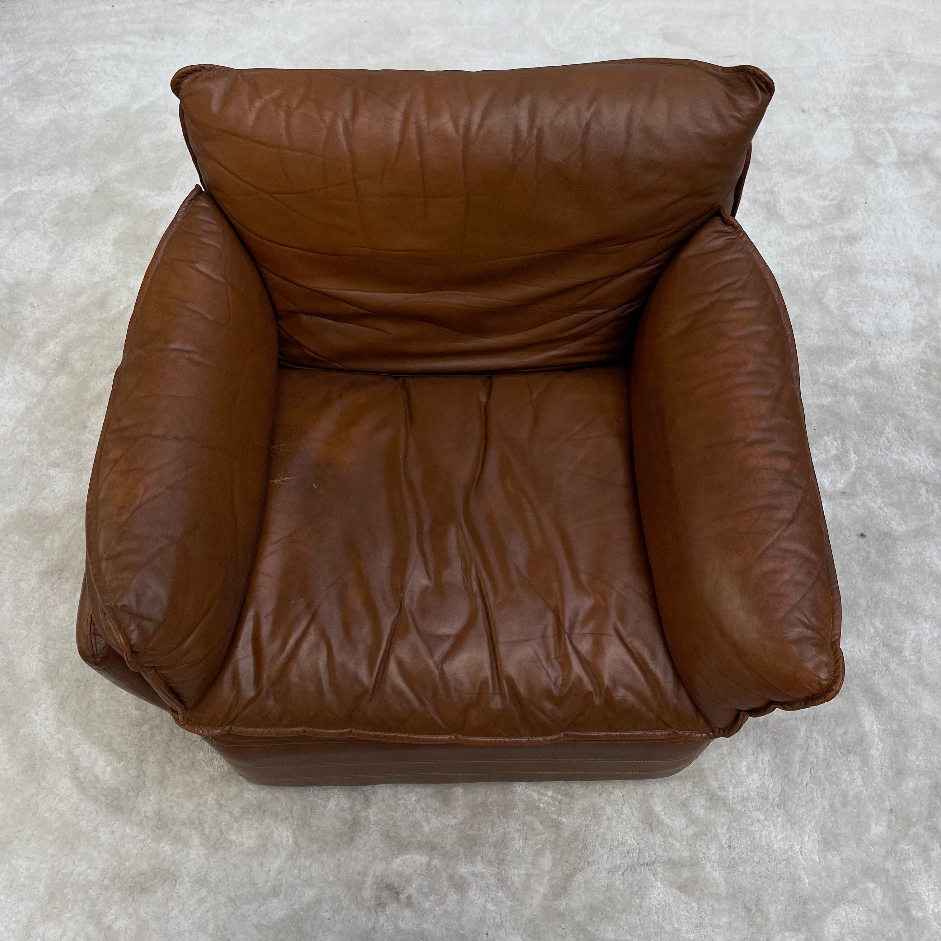 Comfy Leather cognac sofa's