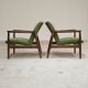Pair of green GMF 64 armchairs by
Edmund Homa, Poland, 1960s