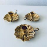 Indian candle holder in golden brass