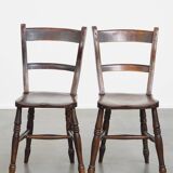 Set of 4 Antique English Oxford Dining/Kitchen Chairs