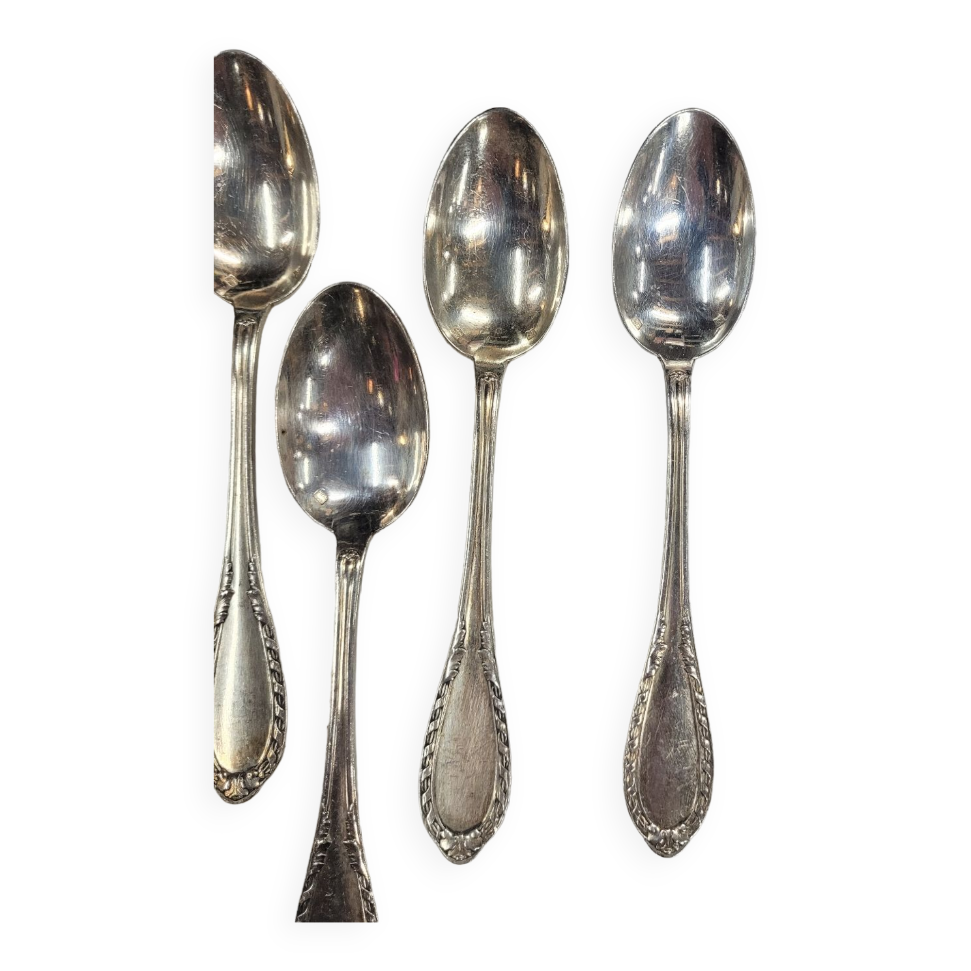 Lot de 12 cuillères du milieu XXème en métal argenté