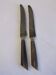 Table service knives old steel blade horn ferrule