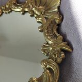 Miroir en bronze doré avec ornement anges