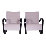 Pair of grey H-269 Armchairs designed by Jindrich Halabala for UP Zavody, 1930s