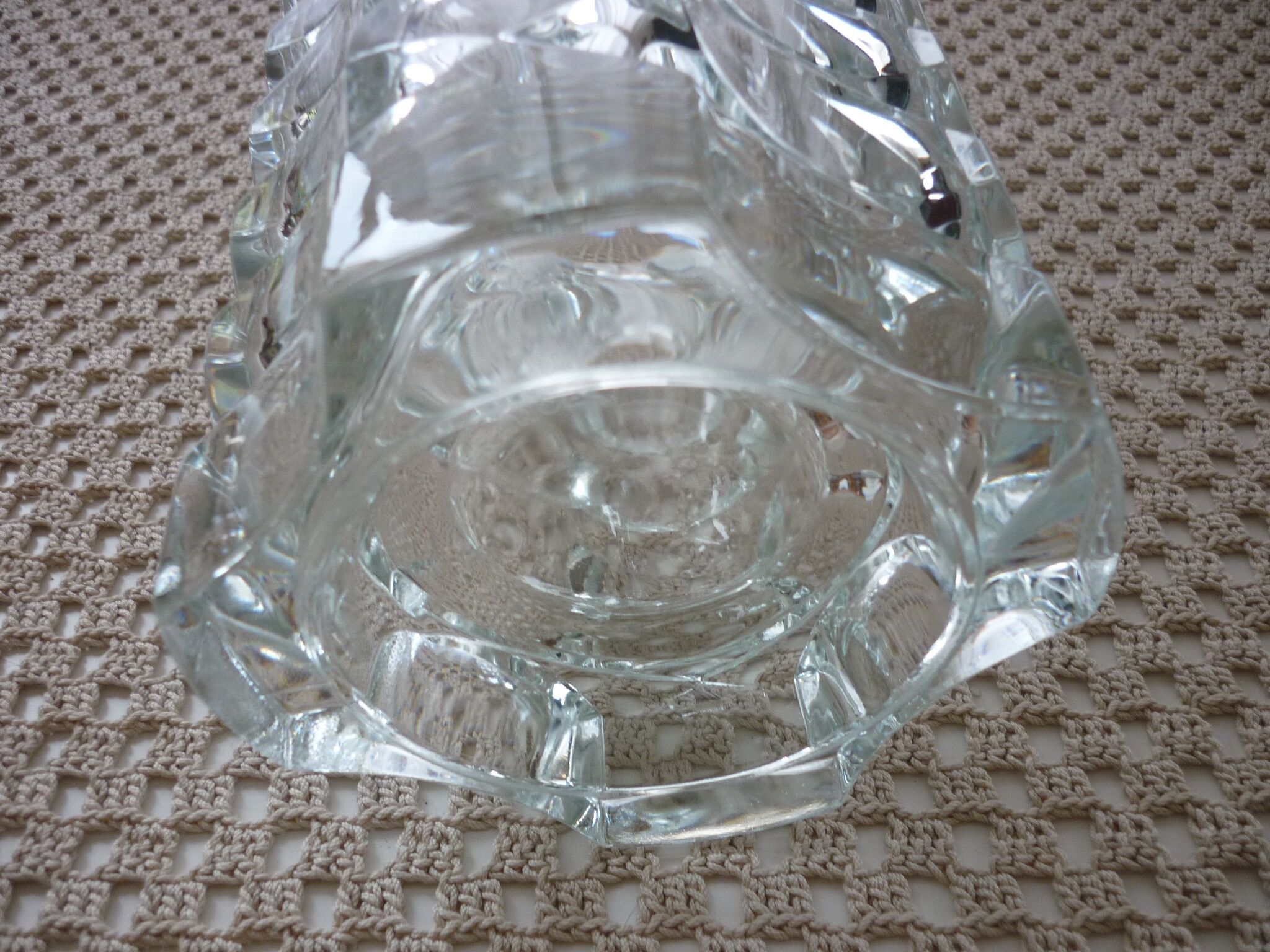 Art-deco faceted glass vase