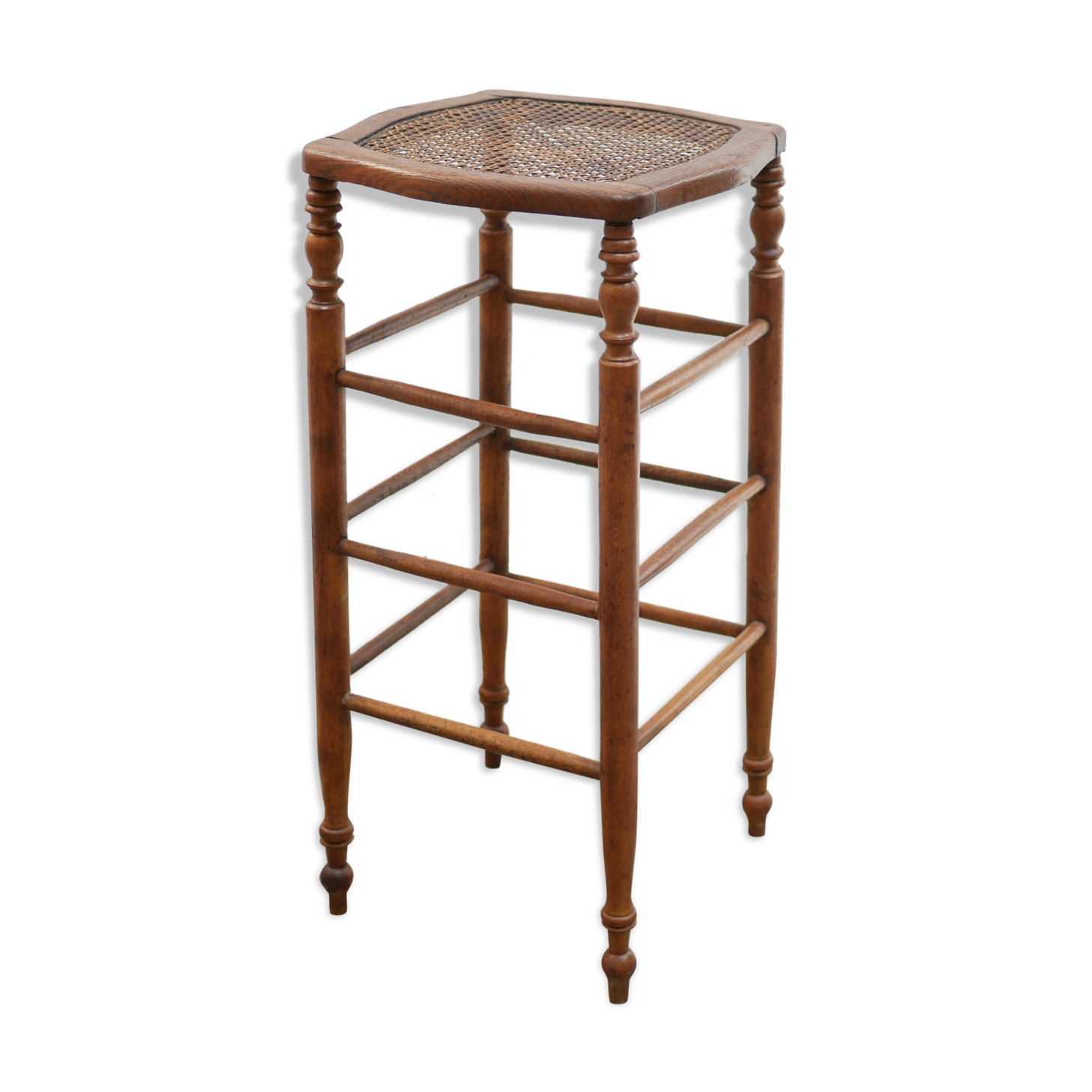 Vintage wooden bar stool and cannage