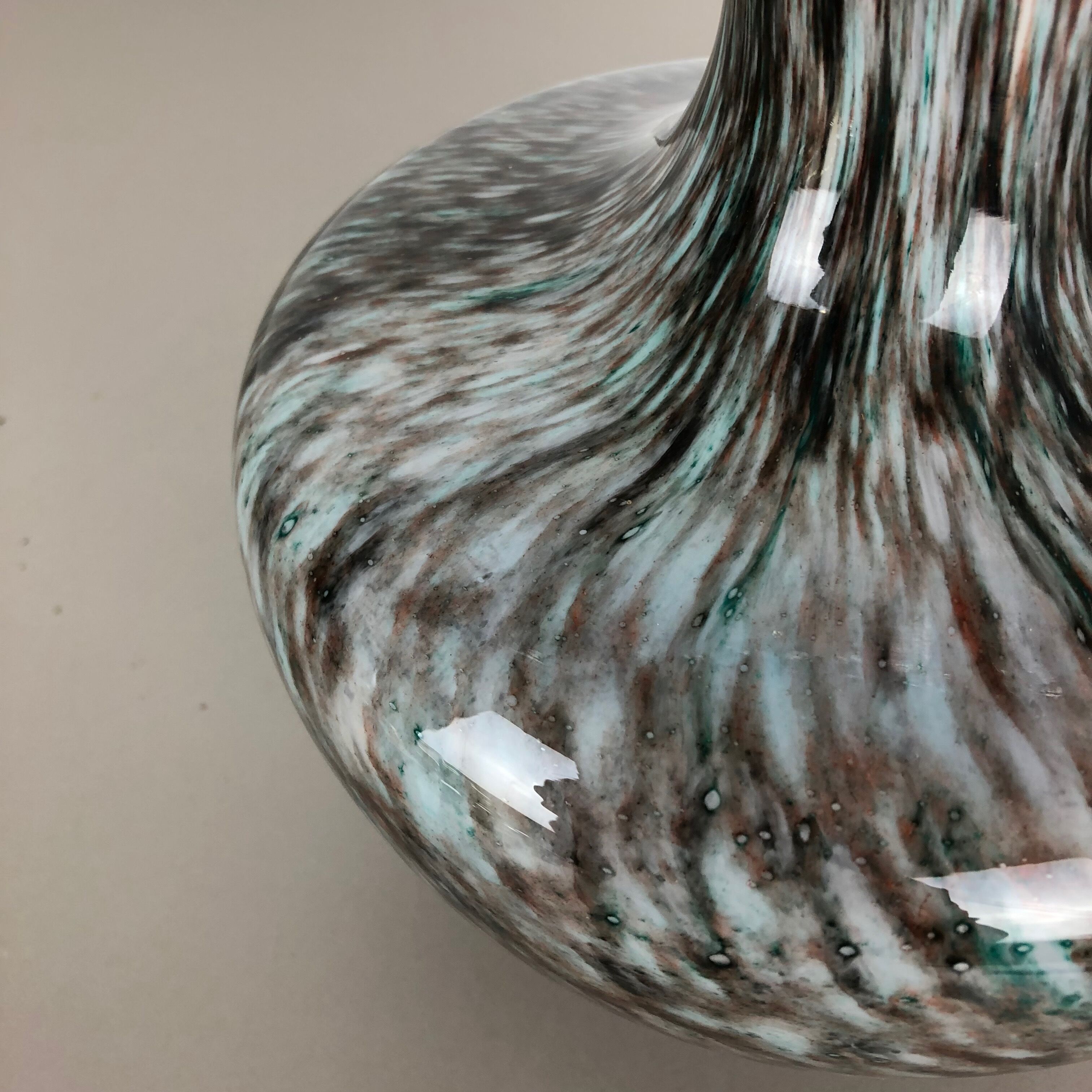 Rare Extra Large Vintage Pop Art Opaline Florence Glass Vase Design, Italy 1970s