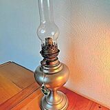 Lampe à pétrole étain Louis Houzeaux