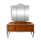 Antique wooden dressing table with a triptych mirror.