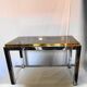 Table basse en métal chromé et laiton,années 70