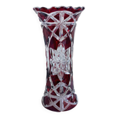 Antique bohemian crystal vase from the mid-20th century in bacara style.