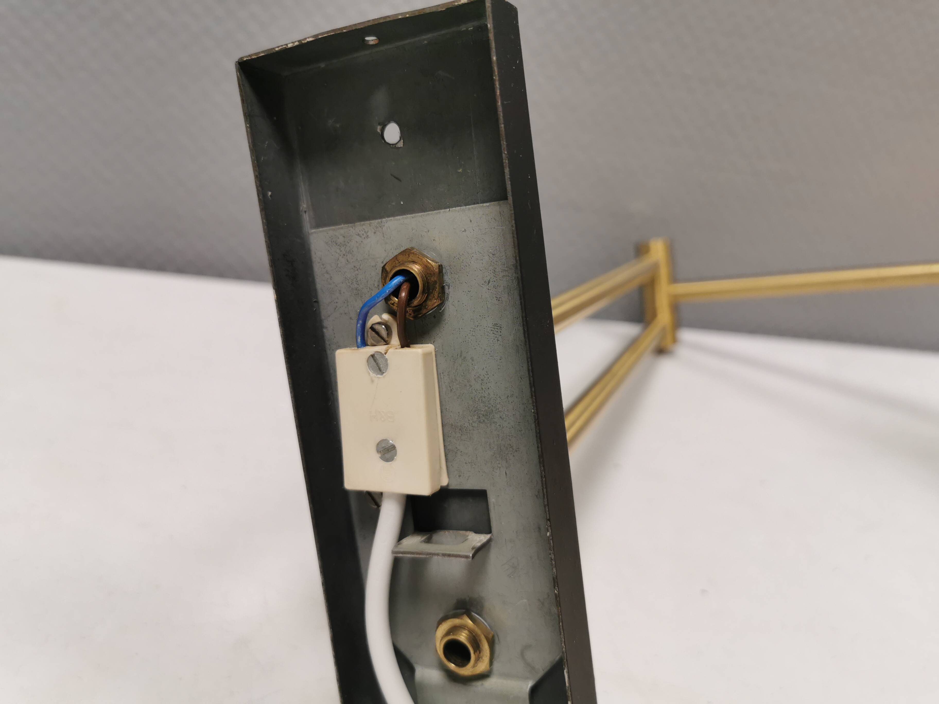 Horisont wall lamps in brass, designed by Jo Hammerborg in 1969, for Danish Fog&Mørup.