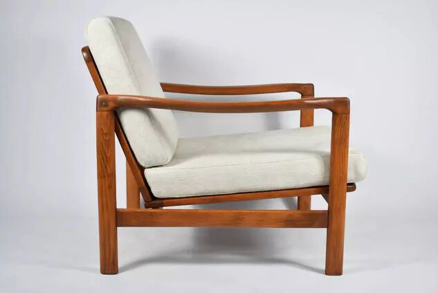 Original Baczyk Scandinavian armchair, 1960s, renovation, teak.