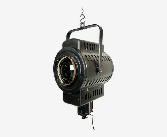 Projecteur vintage noir de théâtre, années 1960