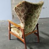 Chair wing chair flower Scandinavian styl Ib Kofod-Larsen for Carlo Gahrn